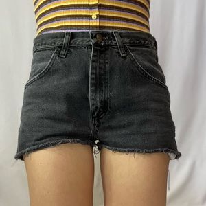 Vintage 90s Rustler Black Acid Wash Denim Cutoff Shorts